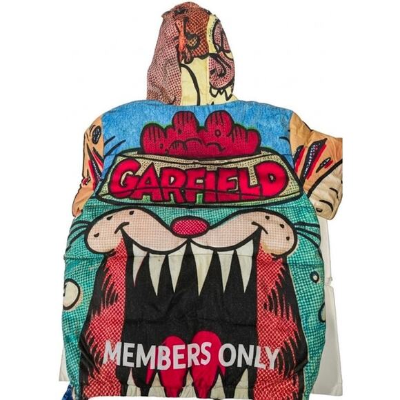 Garfield Member's Only Puffer Jacket/Coat All Over Print Graffiti NWT Size  XL - Picture 6 of 12